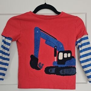 Mini BODEN Orange Excavator Long-Sleeve Tee for Kids